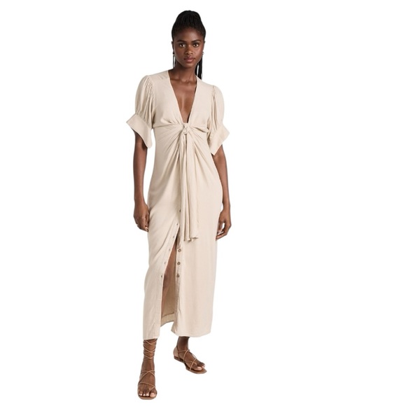 Free People Cream Midi Dress - Picture 1 of 9